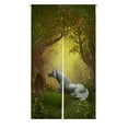 thumbnail image 1 of ABPHQTO Woodland Unicorn Squirrel Unicorn Forest Trees Japanese Noren Curtain Doorway Door Window Treatment Curtains Cotton Linen Curtain 85x120 cm, 1 of 1