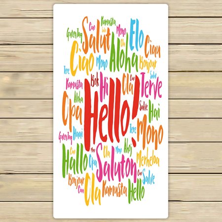 ABPHQTO Word Cloud In Different Languages Of The World Towels,Beach Bath Pool Sprot Travel Hand Spa Towel 30x56 Inch