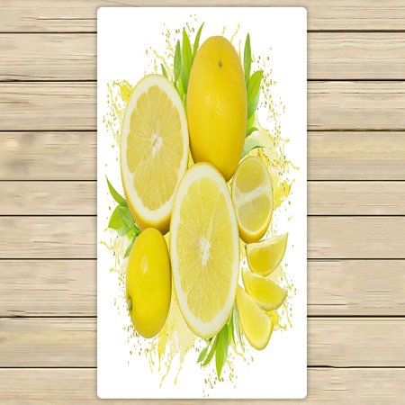 ABPHQTO Yellow Lemons Grapefruits Green Leaves Juice Towels,Beach Bath Pool Sprot Travel Hand Spa Towel 30x56 Inch