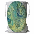 thumbnail image 1 of ABPHQTO Yellow Turquoise Blue Colors Storage Basket Laundry Bag with Drawstring 18x24 Inch, 1 of 3