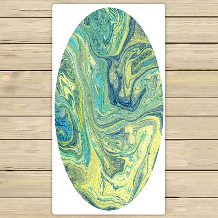 ABPHQTO Yellow Turquoise Blue Colors Towels,Beach Bath Pool Sprot Travel Hand Spa Towel 30x56 Inch