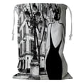 thumbnail image 1 of ABPHQTO Young Elegant Woman Black Dress Paris Storage Basket Laundry Bag with Drawstring 18x24 Inch, 1 of 3