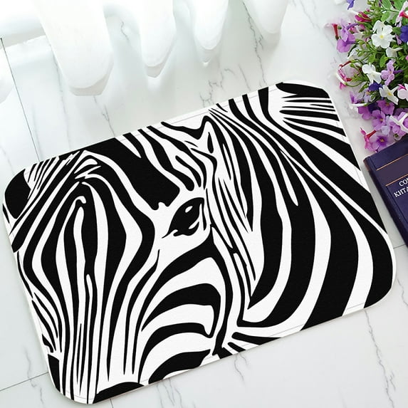 ABPHQTO Zebra Doormat Entrance Rug Area Rug Floor Mat Home Decor 23.5x16.7 Inch