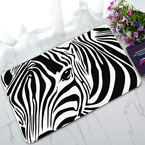 ABPHQTO Zebra Doormat Entrance Rug Area Rug Floor Mat Home Decor 30x18 Inch