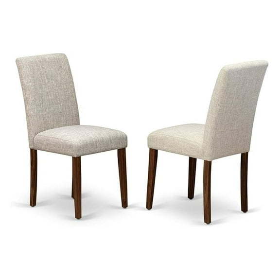 ABPNT35 Abbott Classic Parson Chairs - Doeskin Linen Fabric Padded Dining Chairs, Set of 2, Natural