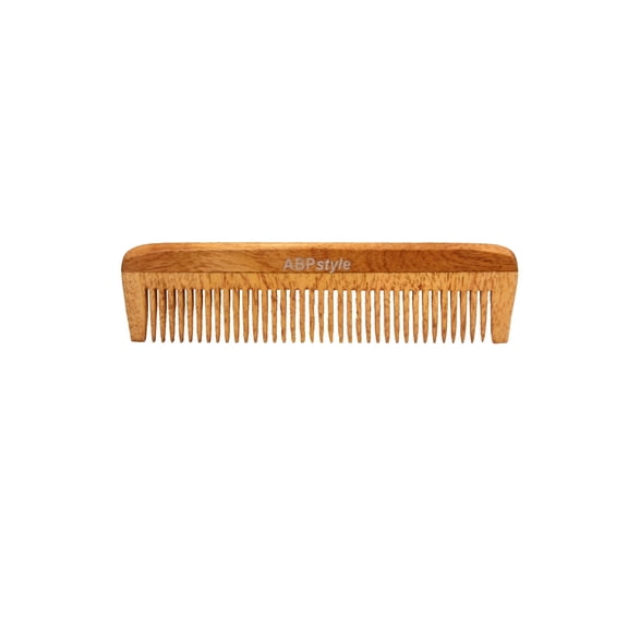 ABPStyle, 5in Neem Wood Fine Tooth Comb. Anti-Static, Damage Free, Promotes Hair Growth, Environmentally Friendly