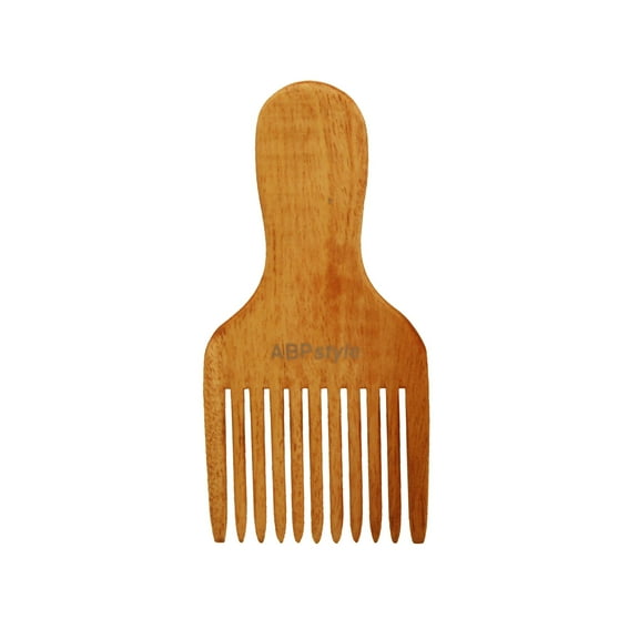 ABPStyle, 6in Neem Wood Pick Comb. Anti-Static, Damage Free, Promotes Hair Growth, Environmentally Friendly