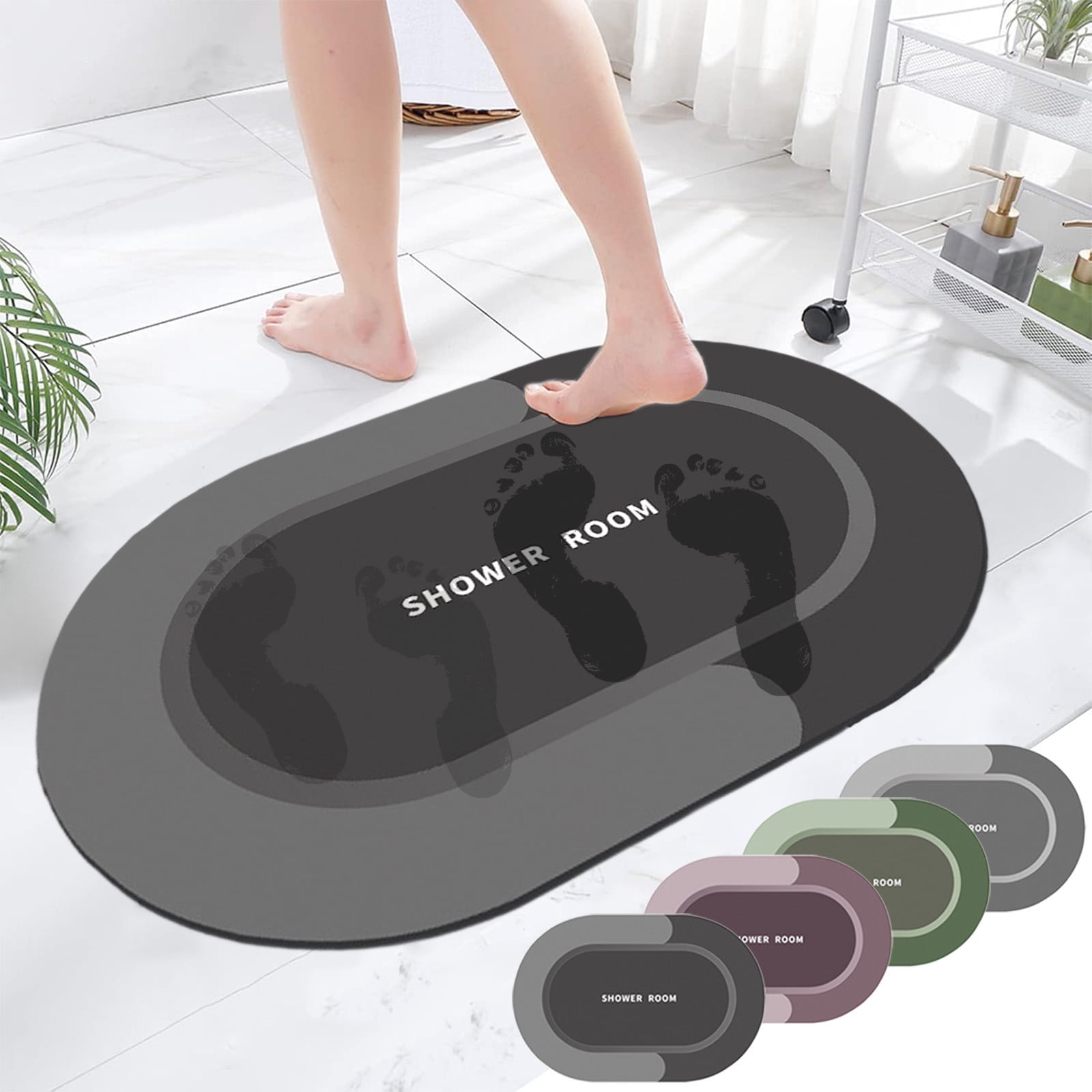 Amelia Microfiber Bath Runner Rug - 21 X 54 Inch, Soft Absorbent Non-Slip Bathroom Mat For Shower & Toilet, Black