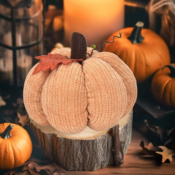 ABPWLY Crochet Pumpkin Faux Fall Pumpkins Decor, Cute Shaped Cushion Halloween Crochet Handmade for Birthdays, Character Parties