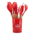 thumbnail image 1 of ABPWLY Home 12-Piece Non-Stick Wooden Handle Kitchen Utensil Set for Cooking Baking and Serving BPA Free House Decor, 1 of 4