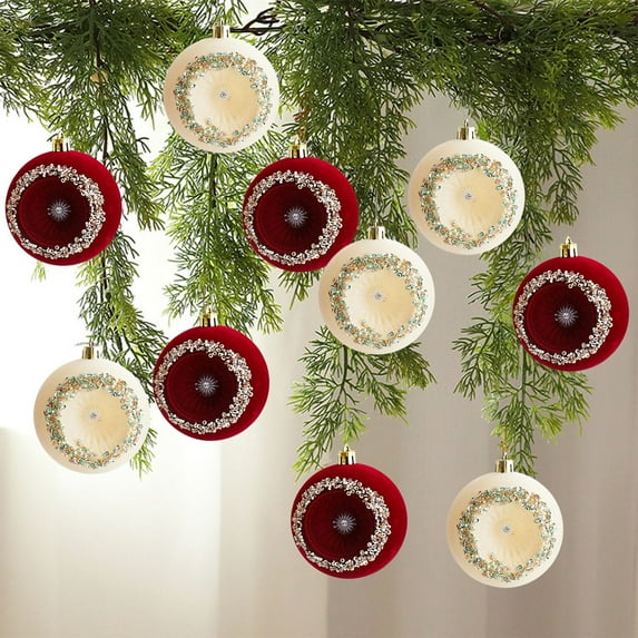 ABPWLY Home 8CM Christmas Ball Ornaments 4-Pack PVC Plastic Painted Decorations for Tree Hanging Multicolor Holiday Decor Fall Decorations For Home