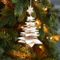 thumbnail image 1 of ABPWLY Home Christmas Wooden Pendant Log Ornament Tree Hanging Decor Trinket Brown White Red for Rustic Holiday Decor Christmas Decorations, 1 of 6
