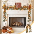thumbnail image 1 of ABPWLY Home Halloween Thanksgiving Garland Artificial Maple Leaf Pumpkin Vine Rattan Hanging Decor for Fireplace Party 175cm Dorm Room Essential, 1 of 6