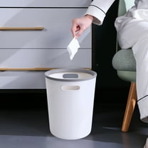 ABPWLY Home Household Kitchen Trash Can Pressure Plastic Waste Basket for Bedroom Bathroom Classification Small Garbage Bin White Room Decor