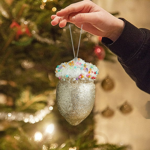 ABPWLY Home Ice Cream Christmas Ornaments Multicolor Plastic Dessert Themed Tree Decorations Hanging Decor 5.9x2.75x2.75 Inch Fall Decor