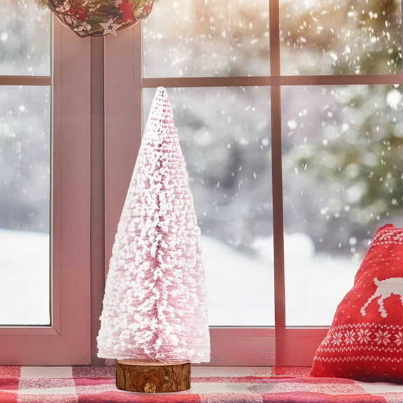 ABPWLY Home Mini Christmas Tree Decor Pink Tabletop Tree for Desk Bar Window Decoration 11.81 9.84 7.87 5.90 Inch Small Artificial Tree Christmas