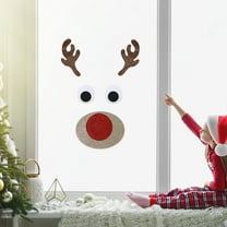 MORESEC XUld Home Multicolor Non-Woven Fabric Christmas Door Decoration with Snowman and Deer for Wall and Window Paste House Warming Gifts Home
