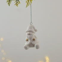 ABPWLY Home Nordic Mini Ceramic House Christmas Ornaments White Hanging Pendants for Tree Decor Holiday Gift Set 5.5x3cm 3 Sizes Cottage Decor Christmas Gifts