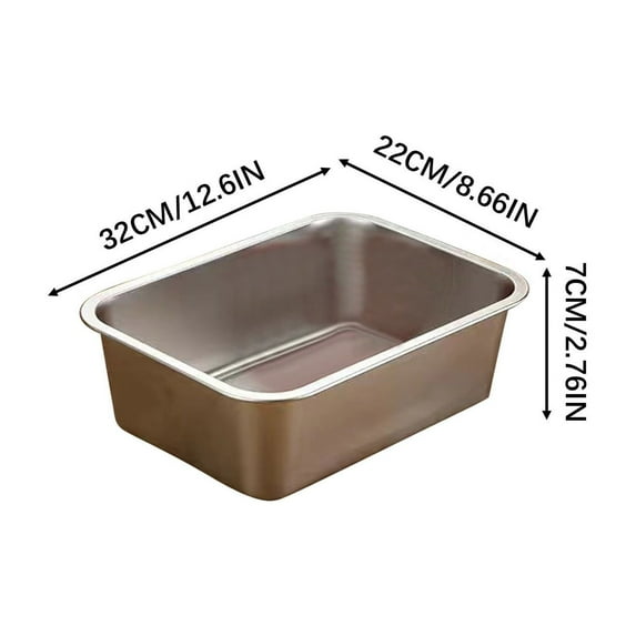 ABPWLY Home Stainless Steel Cat Litter Box Extra Large Metal Kitty Litter Pan Odor Proof Rustproof Non Stick Easy Clean Home