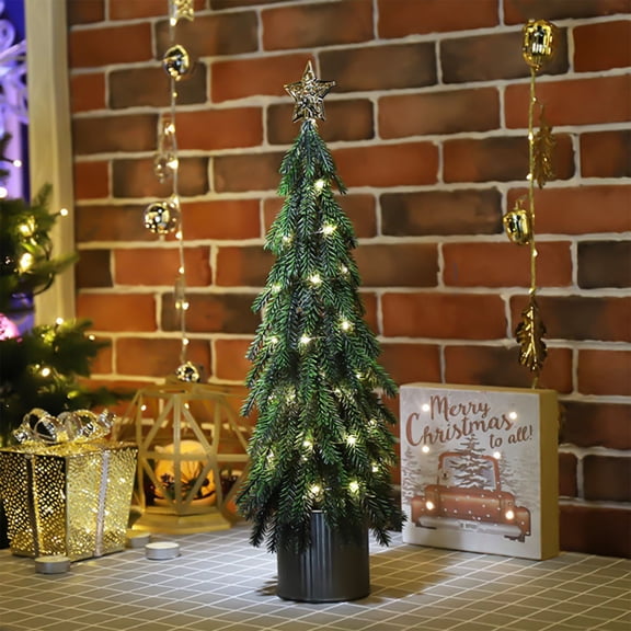 MORESEC XUld Home USB LED Christmas Tree 52cm Desktop Decoration Artificial Tree with Lights Holiday Birthday Gifts