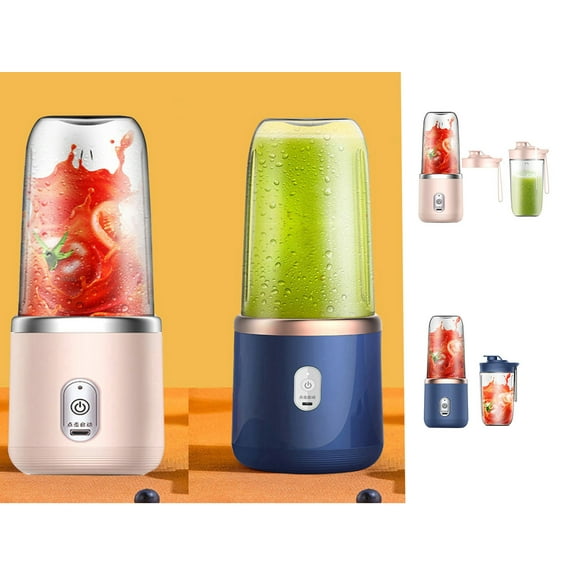 ABPWLY Home USB Rechargeable Handheld Blender with 400ml Cup 6 Blades for Shakes Smoothies Kid Food Travel Christmas