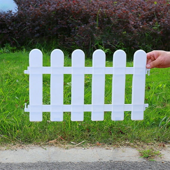 ABPWLY Home White PVC Garden Fence Small Decorative Border for Flower Beds Lawn Yard Home Decor Easy Assembly 19x17x12cm Gifts
