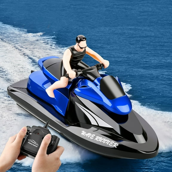 ABPWLY Toys 2.4G Remote Control Speedboat 30km/h with Spray Function LED Light and Self-Righting Design Play Kitchen