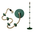 thumbnail image 1 of ABPWLY Toys 2 in 1 Children Climbing Rope and Disc Swing Set with 4 Round Steps 190cm Long 100kg Capacity for Indoor Outdoor Outdoor Toys, 1 of 4