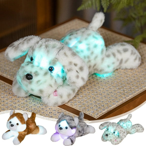 ABPWLY Toys 35cm LED Light Up Puppy Plush Toy Color Changing Stuffed Animal Luminous Pillow Soft Night Light Companion Gift for Children Fidget Toys