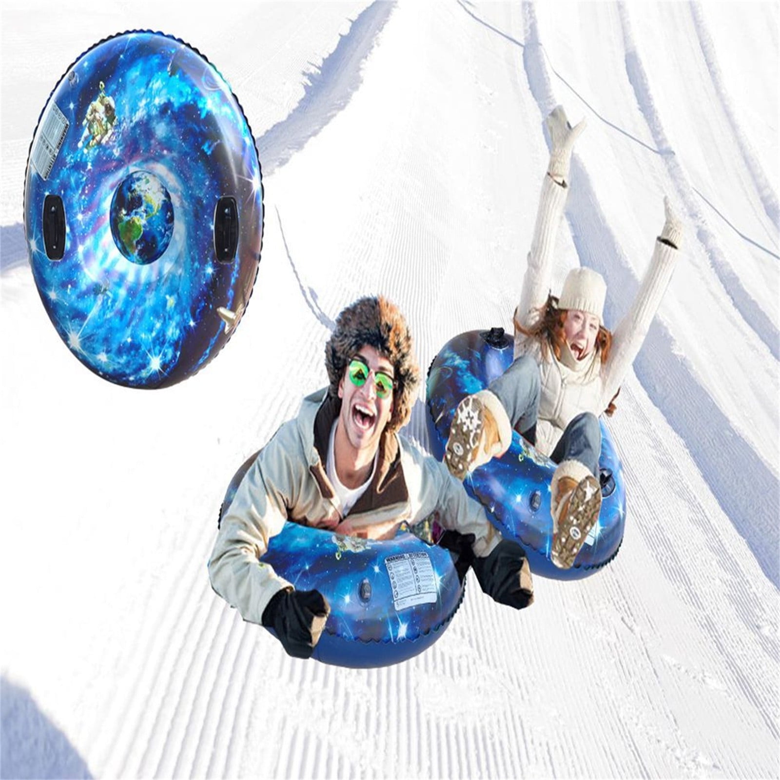 ABPWLY Toys 47.2-Inch Inflatable Snow Tube for Winter Sledding Heavy ...