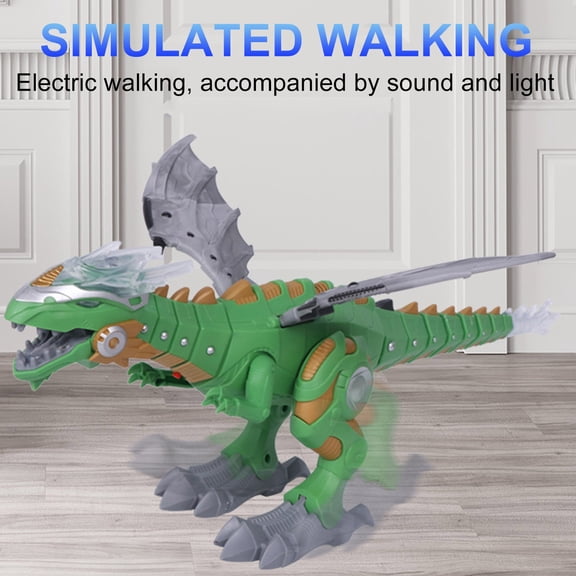 ABPWLY Toys Children's Dinosaur Light Up Walking Toy with Sound and Spray Mechanical Dinosaur Model for Kids Boys Gift Toys