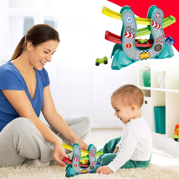 ABPWLY Toys Childrens Gliding Track Car Toy Early Education Inertia Racer with Loops and Tricks for Boys and Girls Gifts