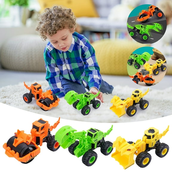 ABPWLY Toys Childrens Toy Dinosaur Engineering Vehicle Bulldozer Forklift Model Inertia Powered for Boys Girls Play Gift Sports & Outdoor Play Toys