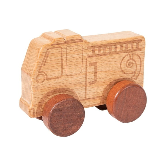ABPWLY Toys Childrens Wooden Trolley Hand Holding Inertial Toy Car for Kid Training Muscle Grasp Beech Wood Car 3.7x2.5x1.6 Inch Games