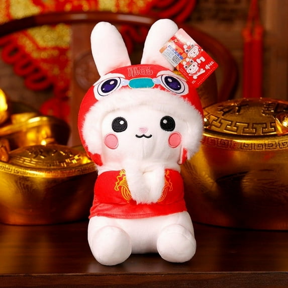 ABPWLY Toys ChineseYear Stuffed Rabbit Doll Lunar Year Plush Toy Spring Festival Decoration Gift 20cm Girl Toys