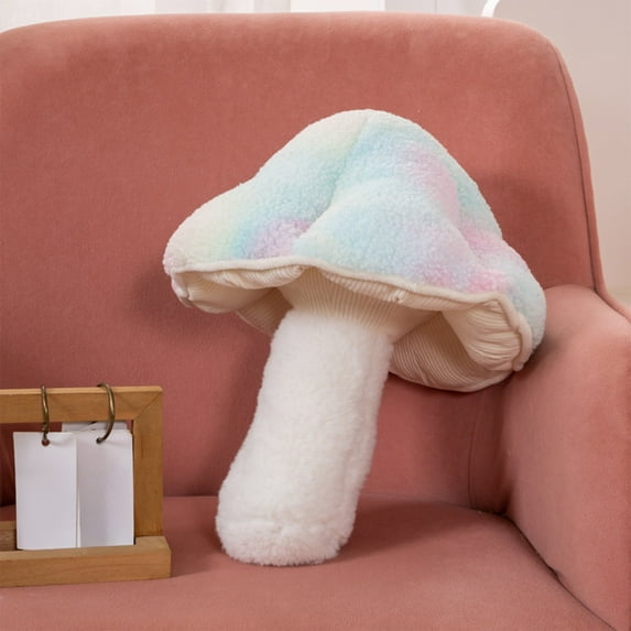 ABPWLY Toys Colorful Mushroom Plush Pillow for Kids Room Decor Soft Stuffed Cushion for Childrens Bed Sofa Decorative Accent Pillow Game