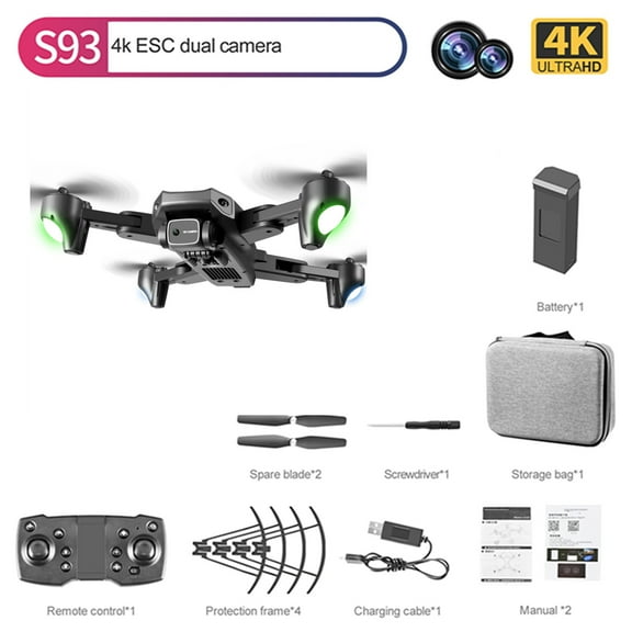 ABPWLY Toys Dual 4K HD FPV Drone with Camera Remote Control Quadcopter for Adults Kids Altitude Hold Headless Mode Sports & Outdoor Play Toys
