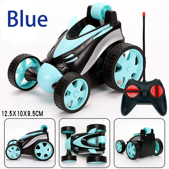 ABPWLY Toys Luminous Remote Control Dump Truck Stunt Car Toy Rolling Stunt Double-sided Car with 360 Flip Big Tires Outdoor Toys