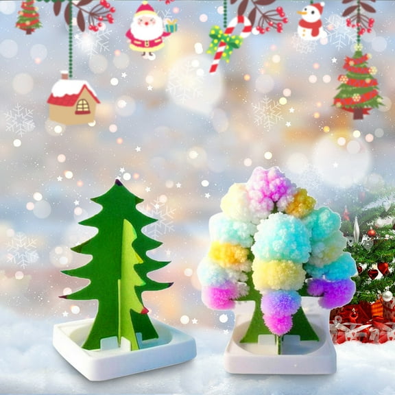 ABPWLY Toys Magic Growing Paper Tree Flowering Toy 2PC Set Colorful Crystal Garden Craft for Kids Science Project Kids