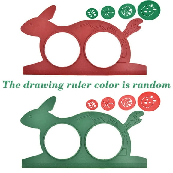ABPWLY Toys Magical Turtle Rabbits Drawing Stencil Geometric Spirographs Kit With Multi Function Ruler And 4 Gears For Creatives Patterns Toys for Girls