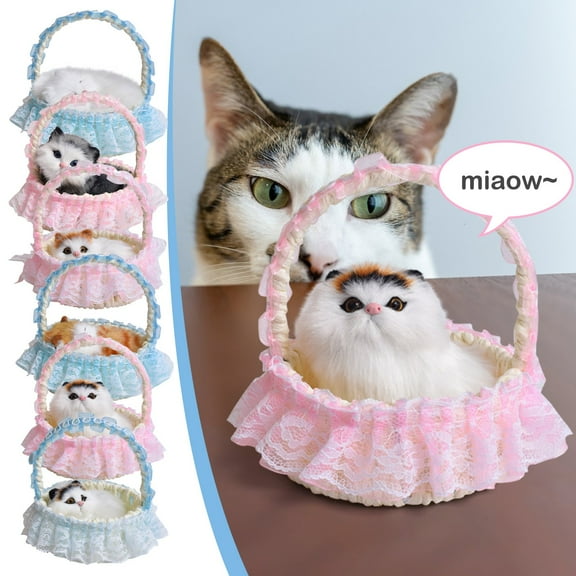 ABPWLY Toys Simulation Animal Cat Toy with Sound Effect Realistic Plush Doll Gift for Kids 14x10cm Outdoor Toys