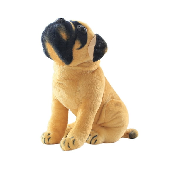 ABPWLY Toys Simulation Pug Doll Plush Stuffed Toy Squatting Dog for Kids 25-30cm Birthday Gifts