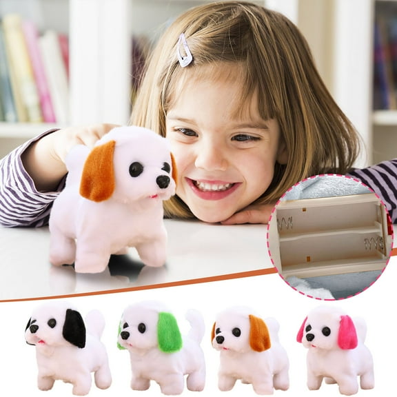 ABPWLY Toys Simulation Walking and Barking Small Puppy Pet Toy Dog with Artificial Fur for Childrens Gifts Requires 2 AA Batteries Not Included Games
