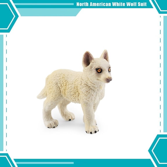 ABPWLY Toys Simulation White Wolf Model Roaring Wolf Figure Desktop Sand Table Decoration Ornament with Realistic Details Game