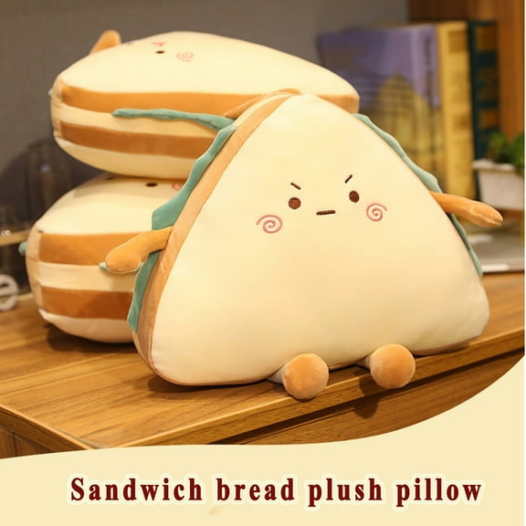 ABPWLY Toys Sliced Bread Soft Plush Stuffed Toy Cute Emotional Doll Pillow for Home Decor Kids Gift 40x35x15cm Gifts