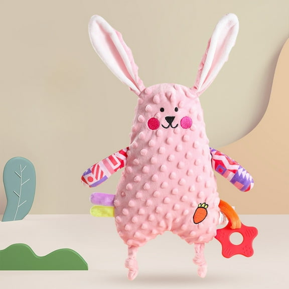 ABPWLY Toys Soothing Doll with Silicone Teether Rattle Paper Kid Handkerchief Soft Plush Toy for Childrens Newborns Multiple Styles Fidget Toys