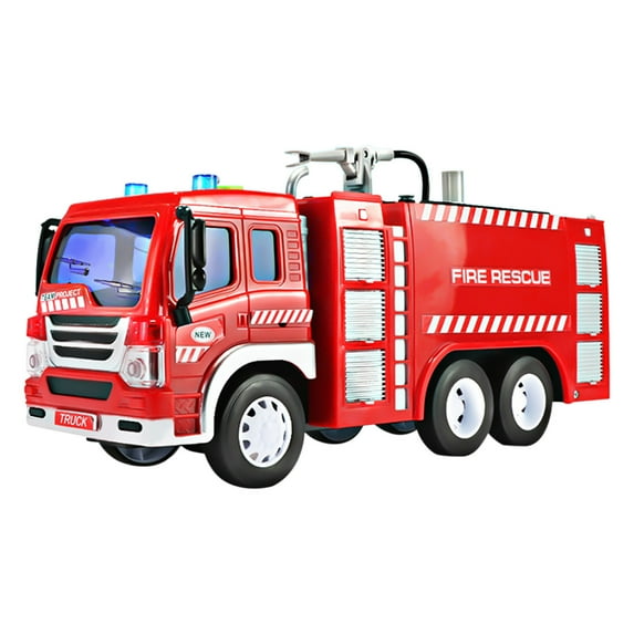 ABPWLY Toys Water Spray Fire Truck Toy with Extendable Ladder Music Light Educational Play Car for Boys Kids 28x12.5x8cm Girl Toys