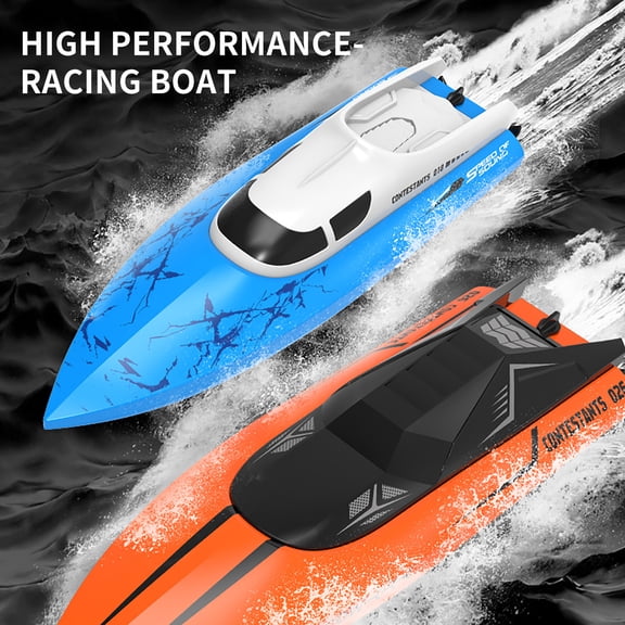 ABPWLY Toys Wireless Long Range 15KM H High Speed 2.4G RC Speedboat Double Motor 500mAh Battery 28min Run Time 50m Control Outdoor Games