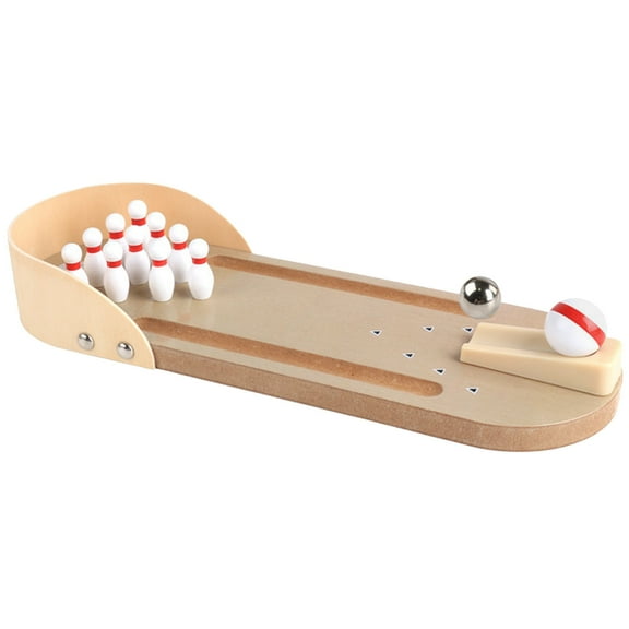 ABPWLY Toys Wooden Desktop Bowling Game Mini Indoor Sports Toy Portable Tabletop Bowling Set for Kids Adults Family Fun Toys