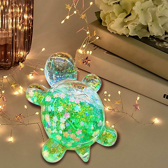 ABPWLY Turtle for Crafts Luminous Crystal Sea Turtle Decor Gifts, Sea Turtle Statue Blown Art Glass Animals Sculpture Decor for Home Table Ornament Gifts